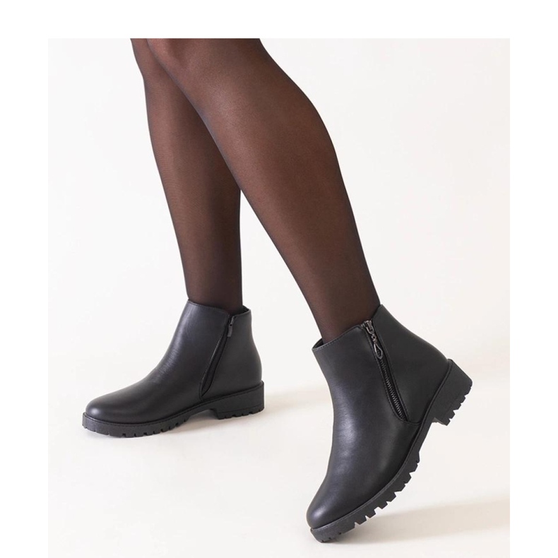 Stivaletti neri con inserti metallici, ecopelle Branda - Solea nero 1