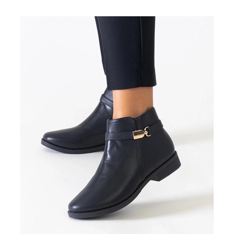 Stivaletti neri con inserti oro in ecopelle Casetra - Solea nero 1