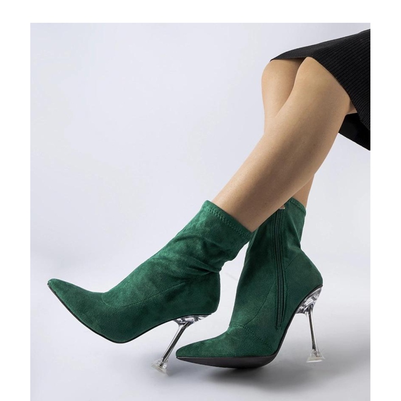 Stivaletti verdi con tacco decorativo verde 1