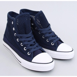 Sneaker alte traforate blu navy 1