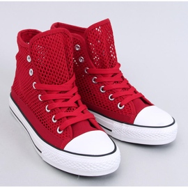 Sneaker alte traforate rosse rosso 1