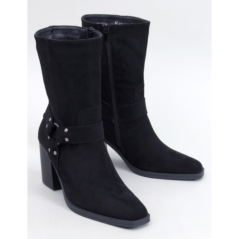 Stivali texani in camoscio nero 1
