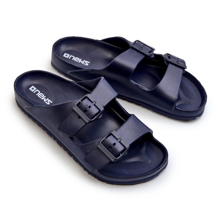 News Infradito da uomo in schiuma leggera con fibbie, Avatara blu navy 3