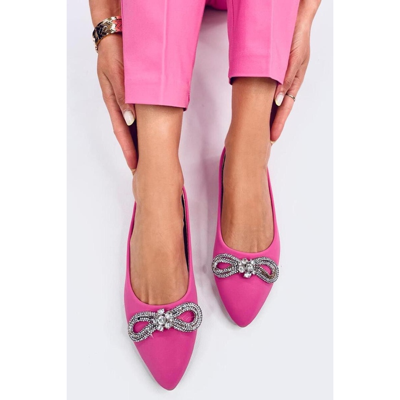 Ballerine eleganti con zirconi rosa 1
