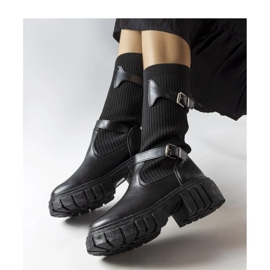 Stivali eleganti neri con tomaia elastica nero 1