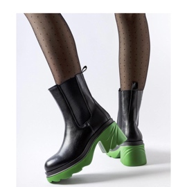 Stivaletti isolanti neri con tacco verde Tirano - Solea nero 1
