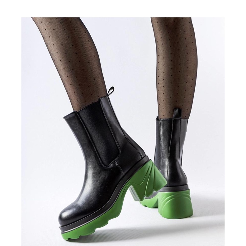 Stivaletti isolanti neri con tacco verde Tirano - Solea nero 1