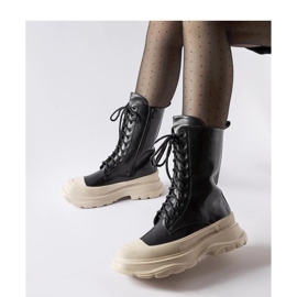 Scarpe da lavoro nere con suola spessa beige Crosia - Solea nero 1