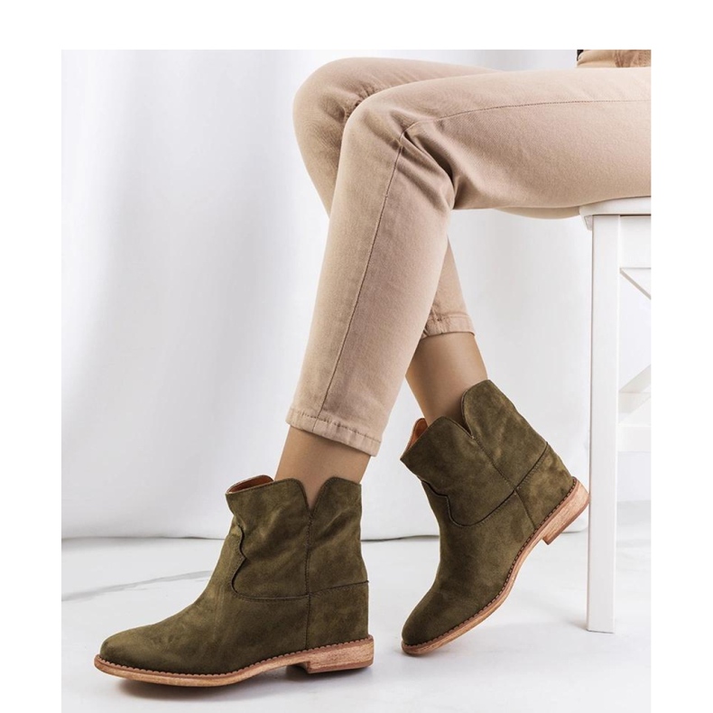 Stivaletti verdi con zeppa indoor di Zoki - Solea verde 1