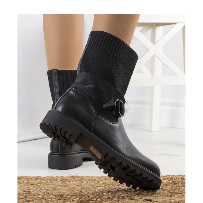 Stivaletti neri con tomaia elastica Ricky - Solea nero 1