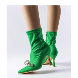 Stivaletti verdi decorati con fiocco in zirconi di Mars - Solea verde 1