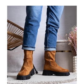 Stivaletti con plateau marroni marrone 1