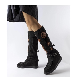 Stivali neri in stile boho nero 1