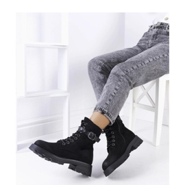 Stivaletti stringati da donna neri nero 1