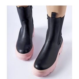 Stivali neri con suola rosa nero 2