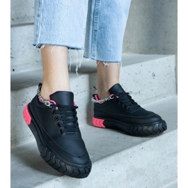 Sneakers nere con catena nero 1