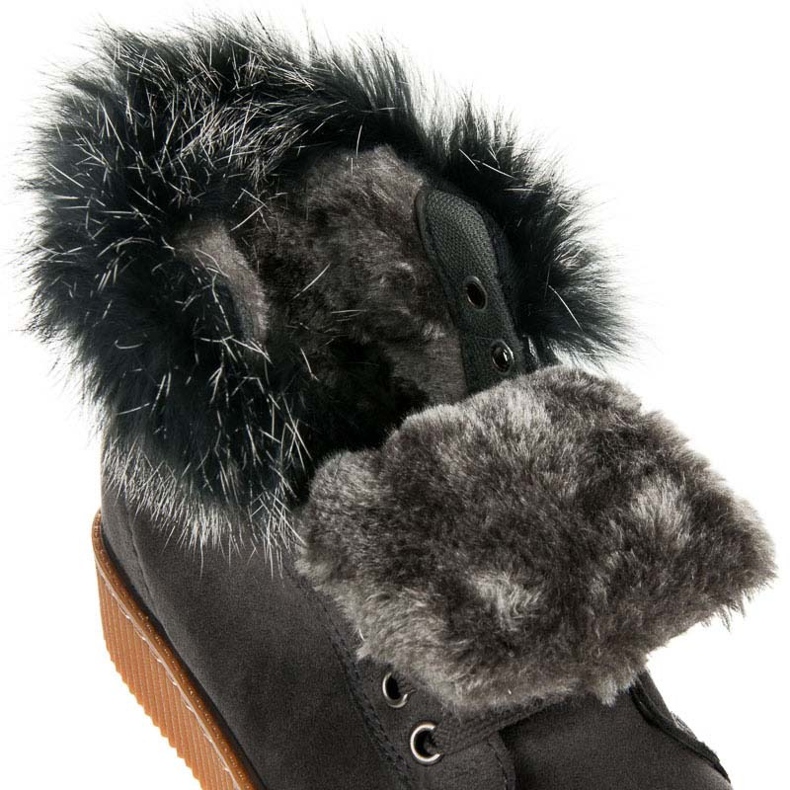 Stivali Creepers Con Pelliccia grigio 1