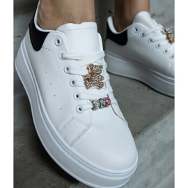 Sneakers bianche con plateau decorate con un orsetto bianca 1