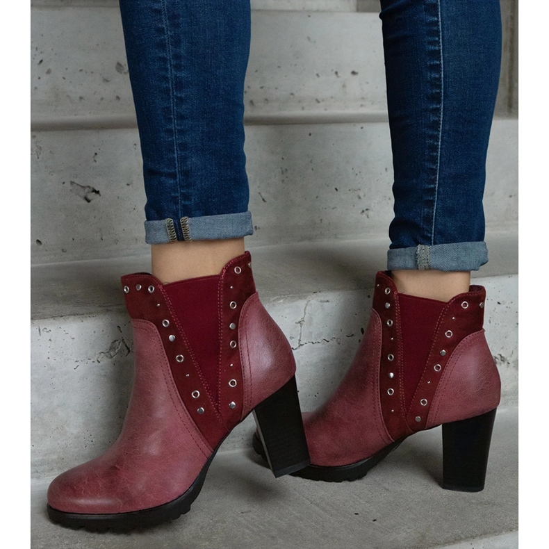 Stivaletti isolanti bordeaux rosso 2