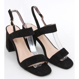 Peonia Sandali neri con tacco - Inello nero 1