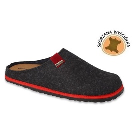 Ciabatte da uomo Inblu con inserto in pelle 155M021 nero 1