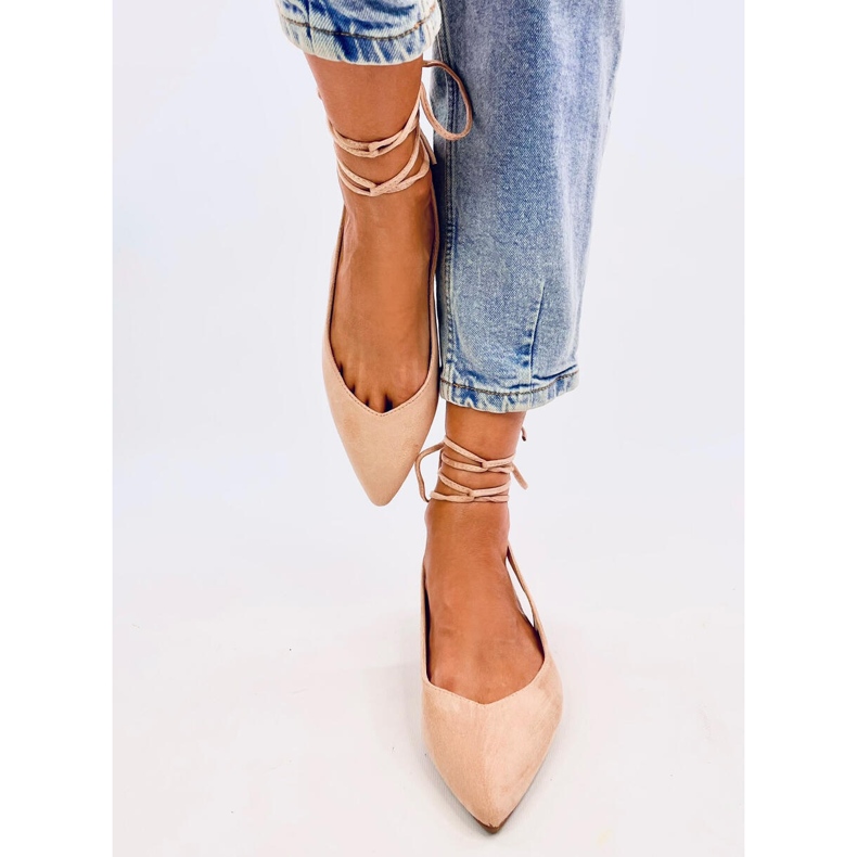 Ballerine nude stringate beige 1