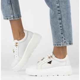 Filippo DP6382/24 Wh sneakers in pelle, bianco 1