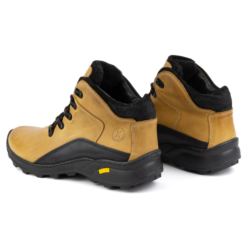KOMODO Stivali invernali da uomo in pelle 903K giallo cammello marrone 1