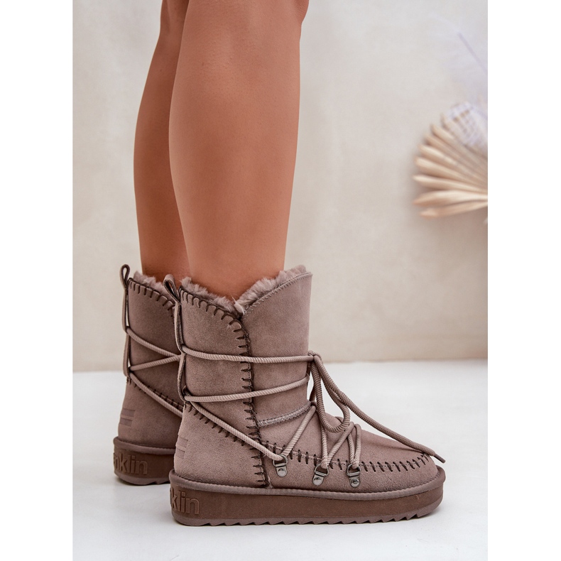 Doposci da Donna in Pelle Scamosciata Naturale D.Franklin DFSH375004 beige scuro 2