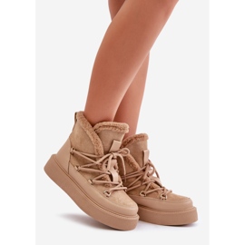 Doposci Tamidra beige scuro sulla piattaforma 2