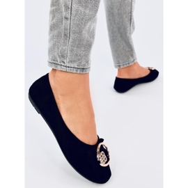 Ballerine femminili con zirconi neri nero 2