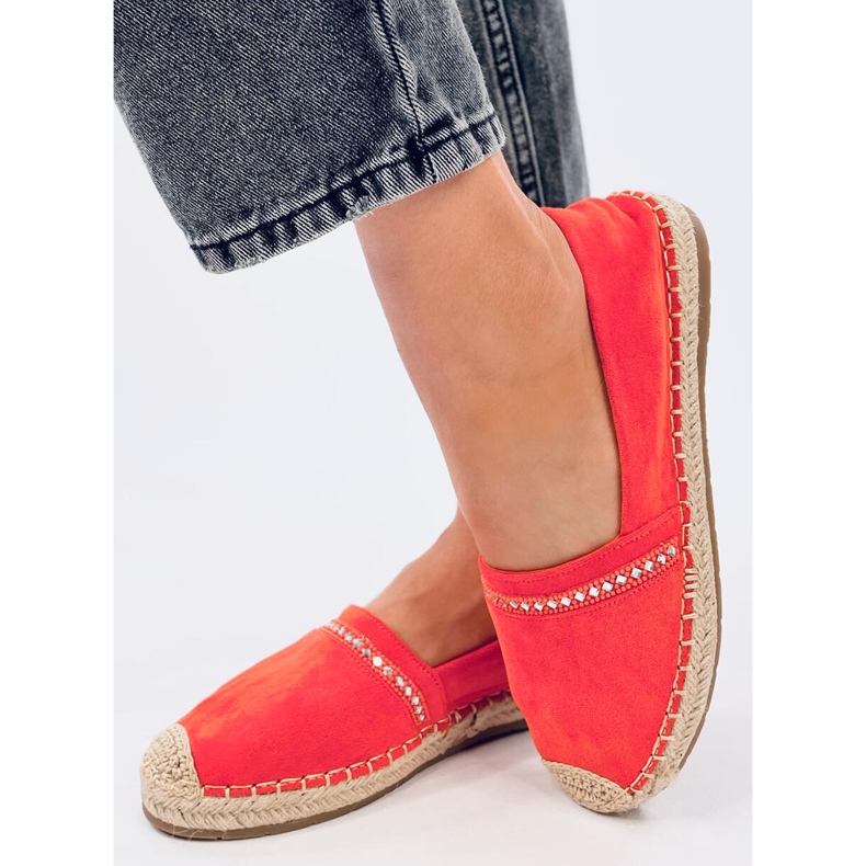 Espadrilles Orange femminile con zirconi arancia 2
