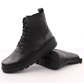 Scarpe in pelle maschile Rieker 30101-00 RKR751 Nero 2