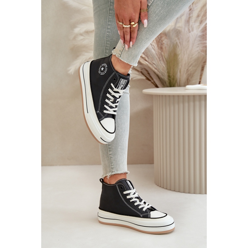 Sneakers da donna isolate sulla piattaforma in ecopelle Big Star OO274062 Nero 4