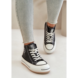Sneakers da donna isolate sulla piattaforma in ecopelle Big Star OO274062 Nero 2