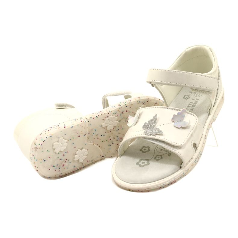 Sandali in velcro per ragazze in Butterflies American Club XD58/22 White bianco 5