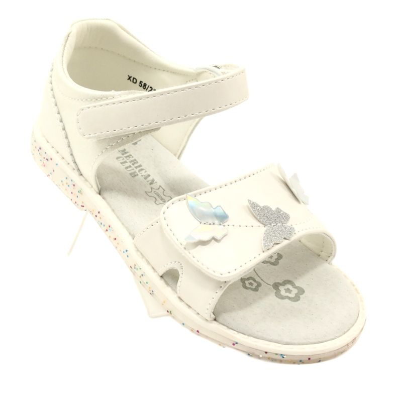 Sandali in velcro per ragazze in Butterflies American Club XD58/22 White bianco 7