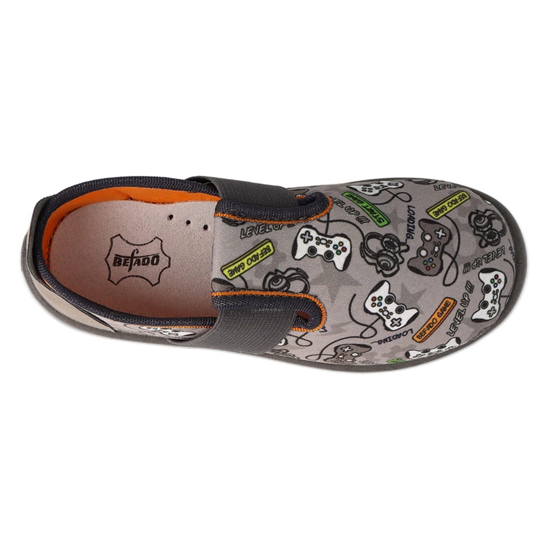 Ciabatte per bambini Befado, inserto in pelle, fondo elastico, 901Y021, grigio 2