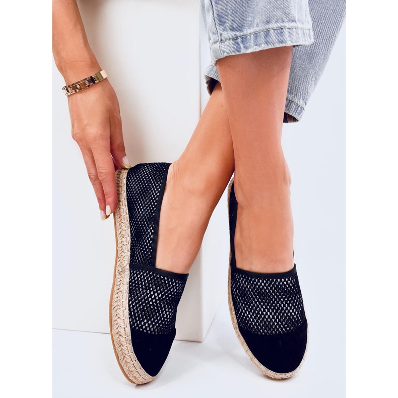 Espadrilles femminile in pelle scamosciata femminile nero 1
