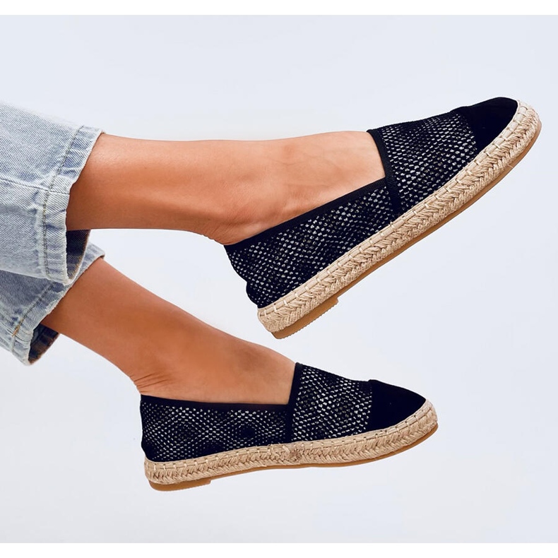 Espadrilles femminile in pelle scamosciata femminile nero 2