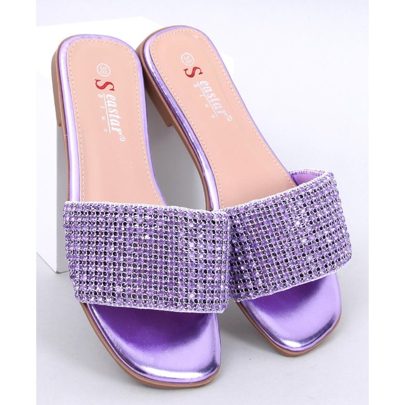 Infradito da donna con zirconi viola 1