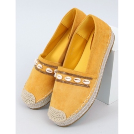 Espadrille da donna con conchiglie e zirconi gialli giallo 1
