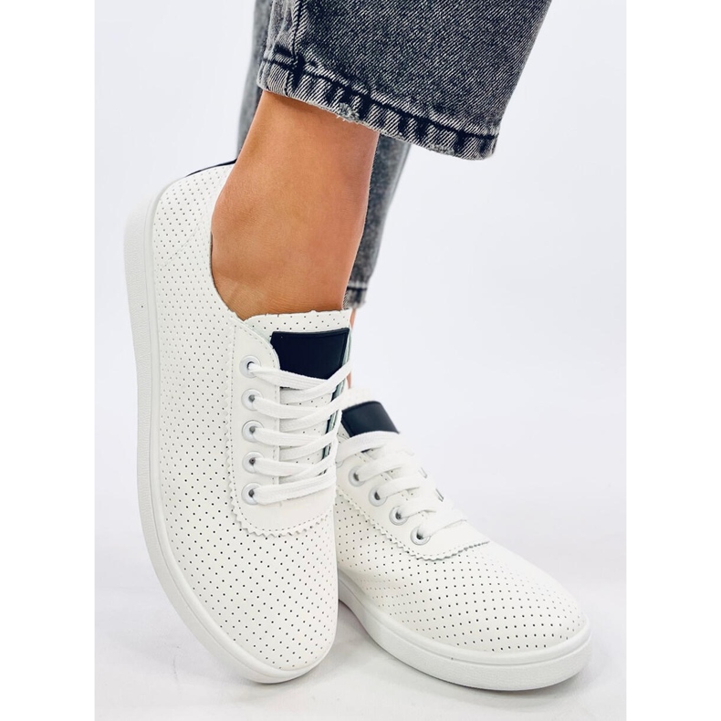 Sneaker bianche eco-chilometri aperte da donna bianca 2