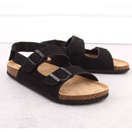 Sandali da uomo con fibbie, neri Big Star LL174208 nero 1