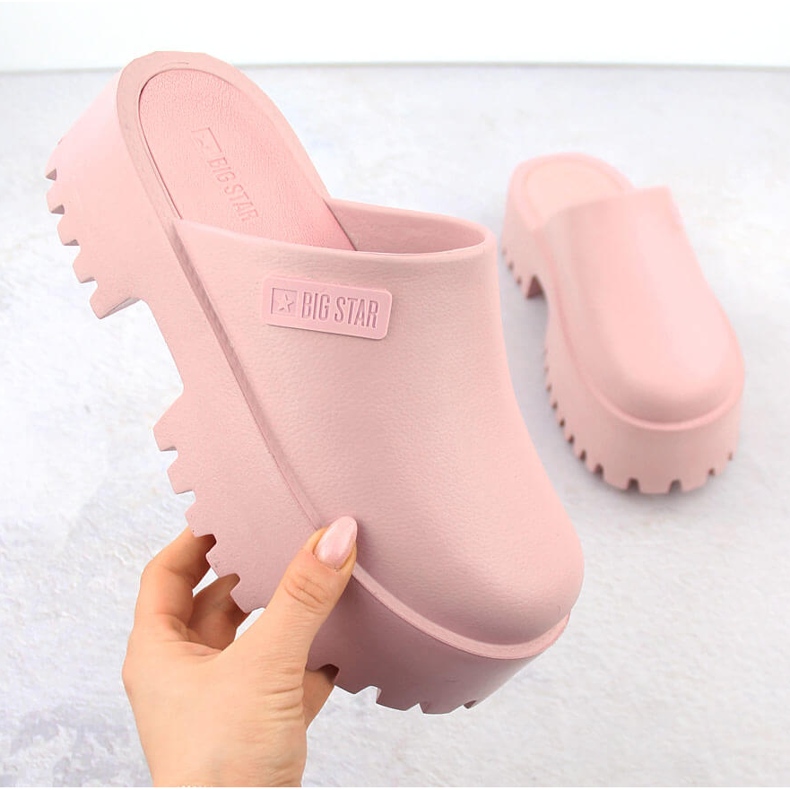 Infradito rosa da donna con suola massiccia Big Star NN274020 1