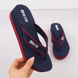 Infradito da donna con zeppa, blu navy Big Star NN274A725 1