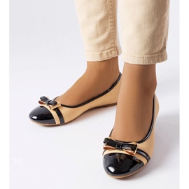 Ballerine nere e beige con fiocco di Dufour 1