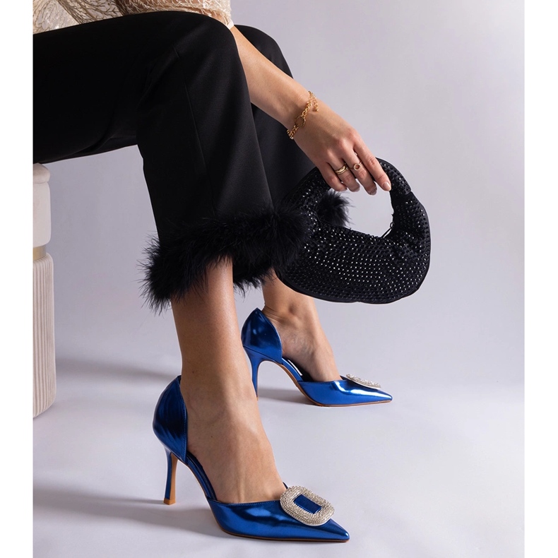 Spille blu decorate con zirconi 2