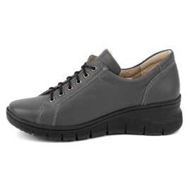 Olivier Scarpe da donna in pelle con zeppa, suola spessa, 1236, grigio 1