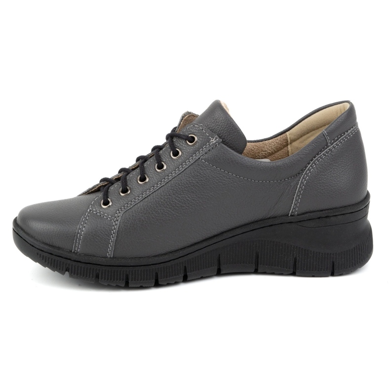 Olivier Scarpe da donna in pelle con zeppa, suola spessa, 1236, grigio 1